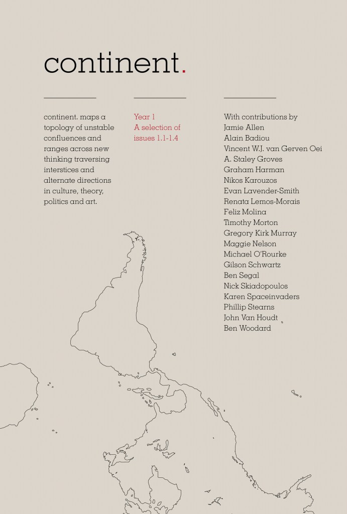 continent. Year 1: A Selection of Issues 1.1–1.4 (punctum books, 2012)