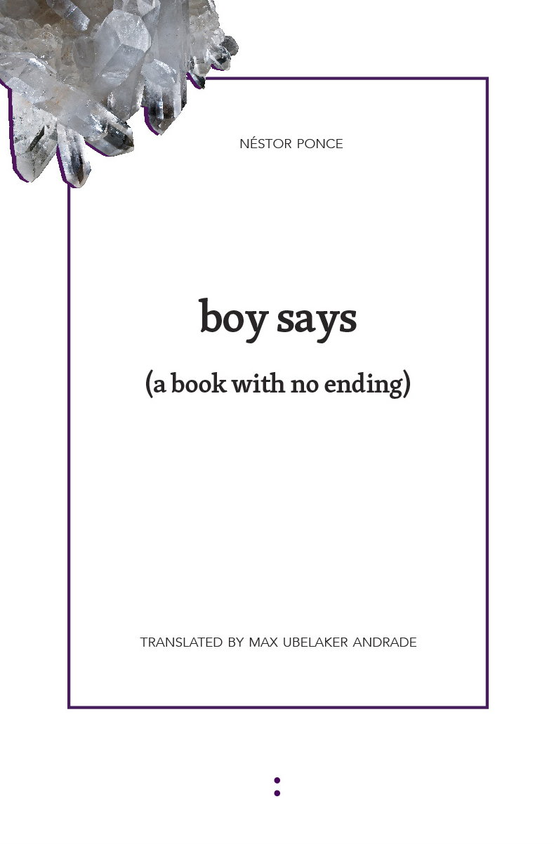 cover for boy says: (a book with no ending)